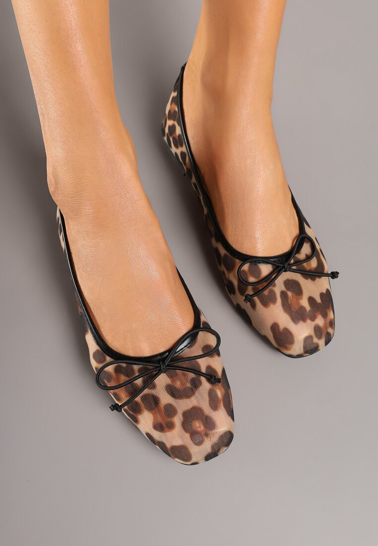 yesmile Balerini leopard cu fundiță subțire pe vârf Lonevia