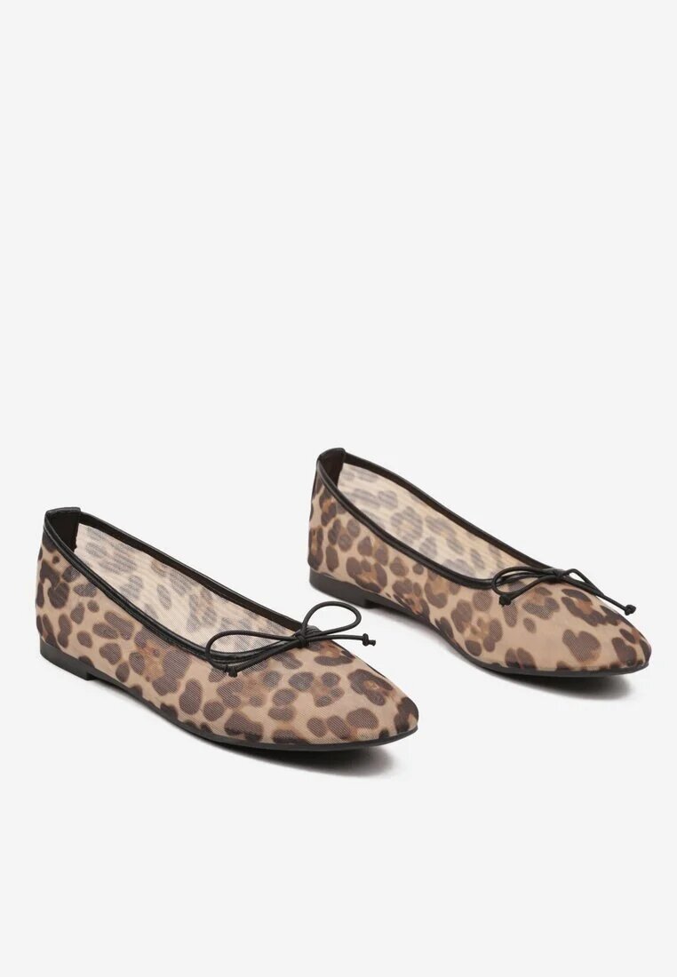 yesmile Balerini leopard cu fundiță subțire pe vârf Lonevia