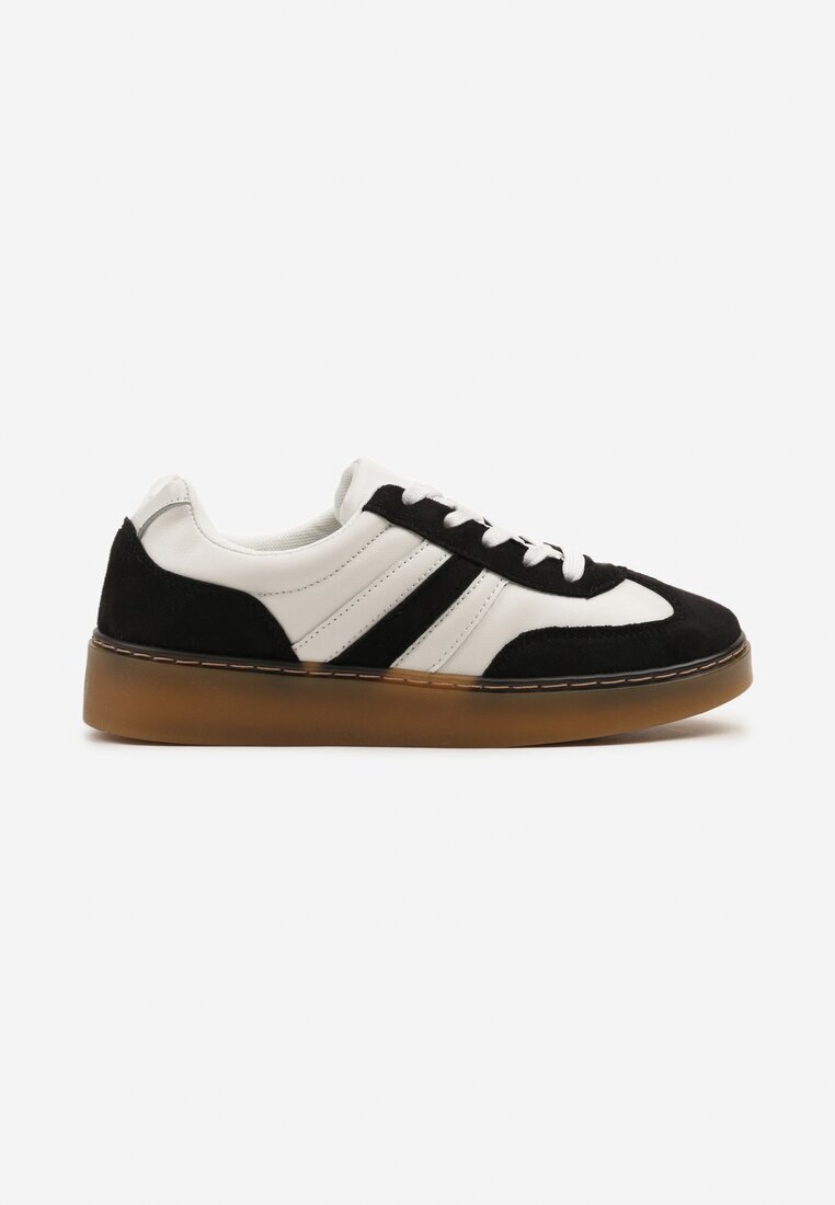 yolera Sneakers Negri-Albi în Stil Tenis Decorați cu Baretă Xulinea