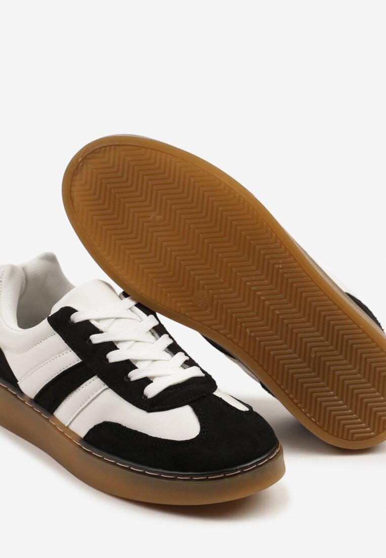 yolera Sneakers Negri-Albi în Stil Tenis Decorați cu Baretă Xulinea