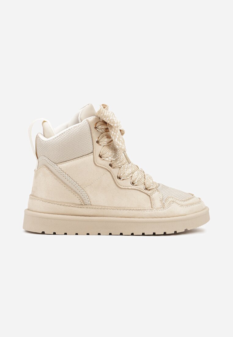 yolera Sneakerși Bej cu Șnururi Decorative Eveslia