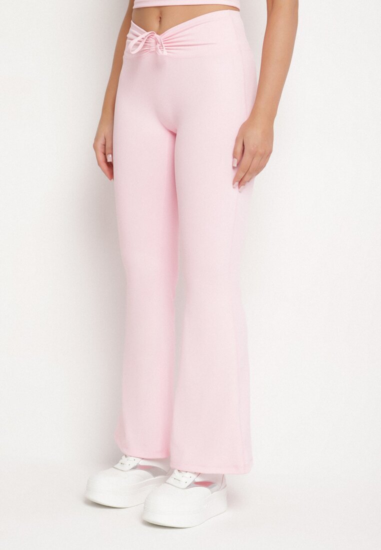 yu & me Compleu Sport Roz Top cu Bretele și Pantaloni Evazați cu șnur Froessa