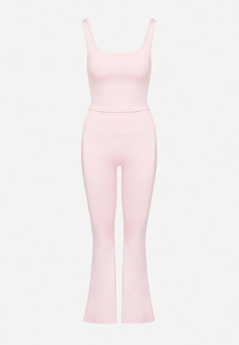 yu & me Compleu Sport Roz Top cu Bretele și Pantaloni Evazați cu șnur Froessa