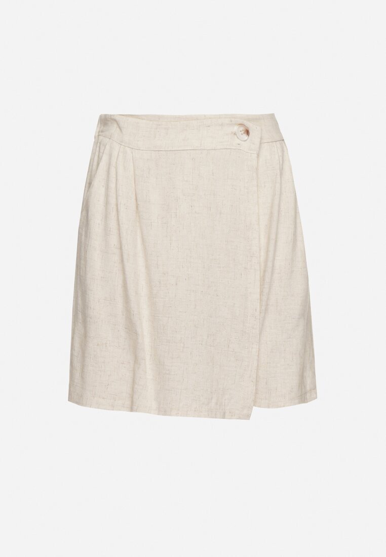 yu & me Fustă-Pantaloni scurți Bej cu In Decorată cu o pliură Salloril