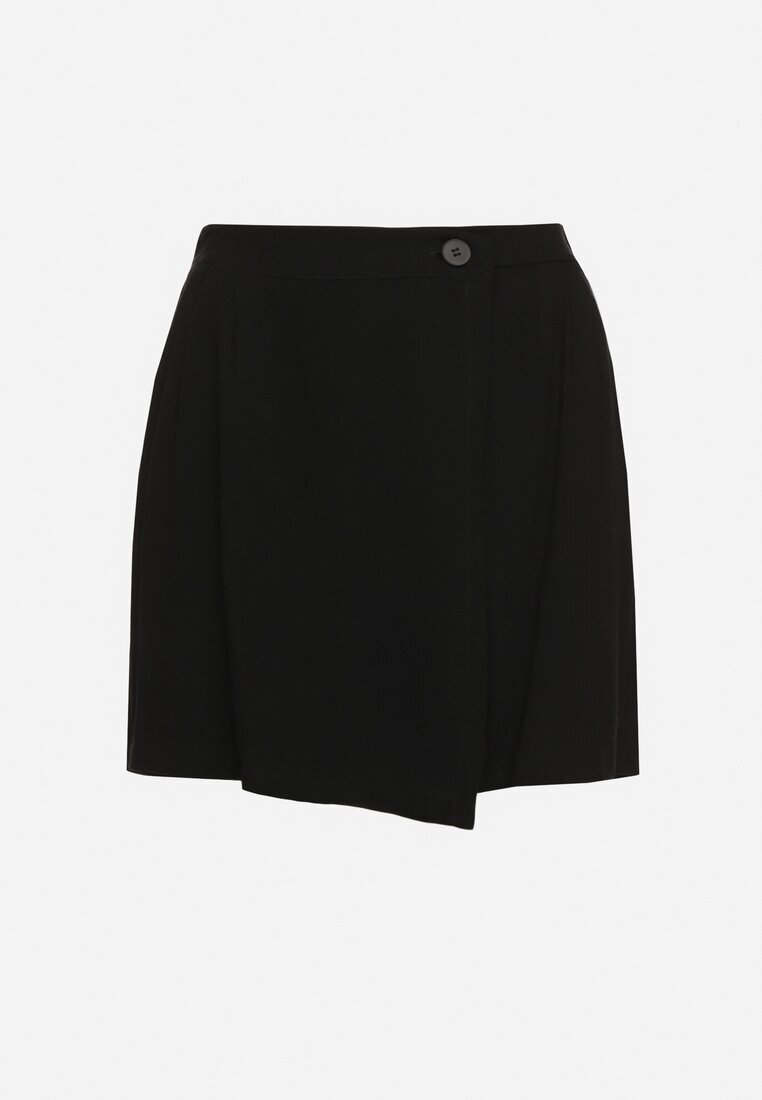 yu & me Fustă-Pantaloni Scurți Negri cu In Decorați cu Pliseu Salloril