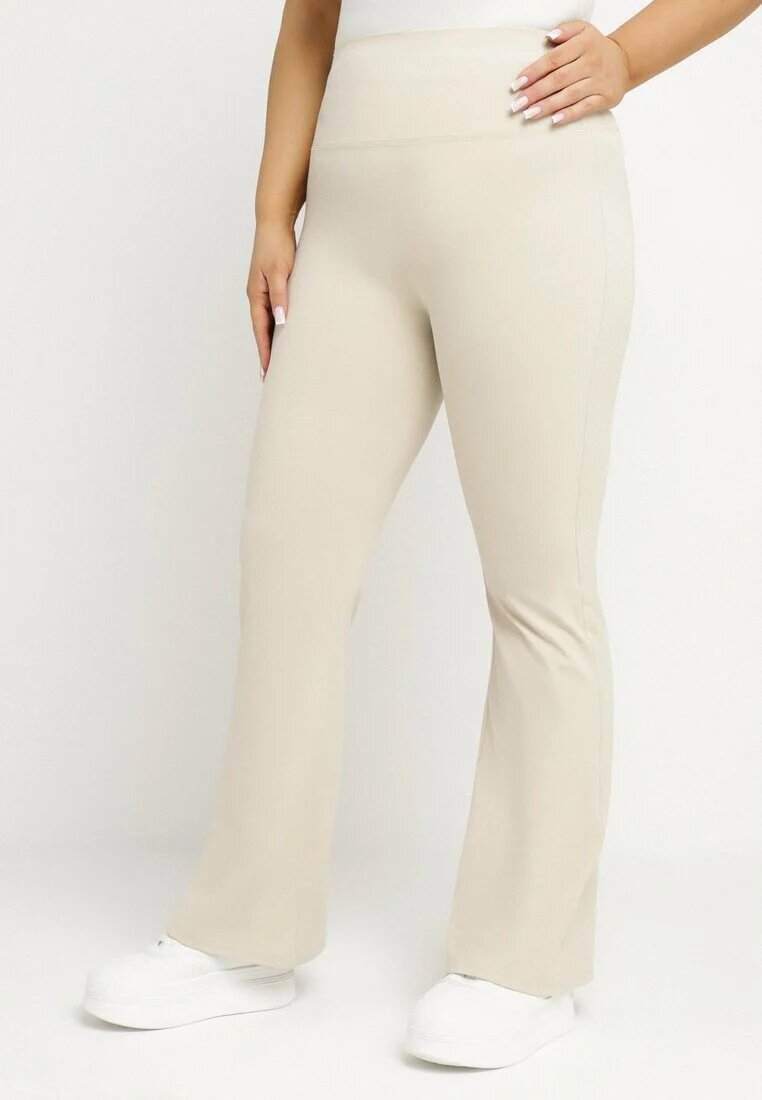 yu & me Pantaloni Bej Clopot Material Ellavine