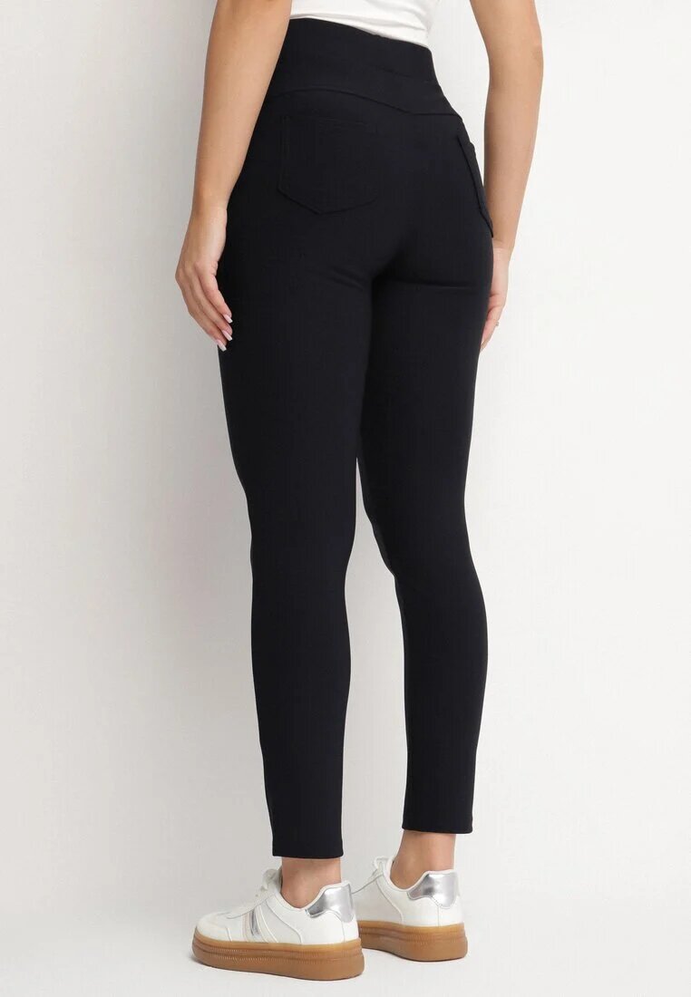 yu & me Pantaloni Bleumarin cu Croială Ajustată cu Elastic în Talie și Buzunare Rizenna