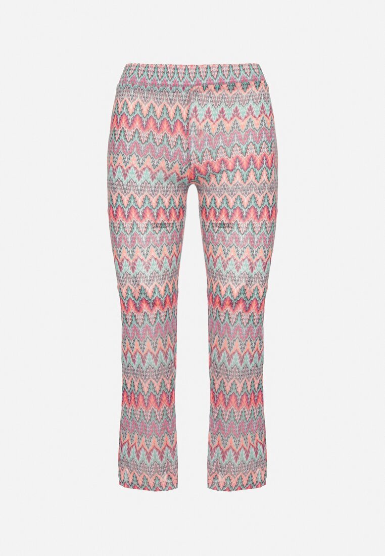 yu & me Pantaloni Fuchsia evazați cu model geometric Novivana