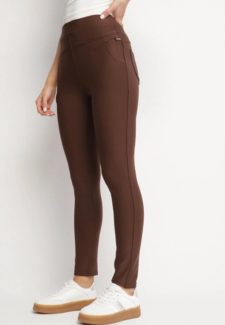 yu & me Pantaloni Maro cu croi ajustat cu elastic în talie și talie înaltă Selbia