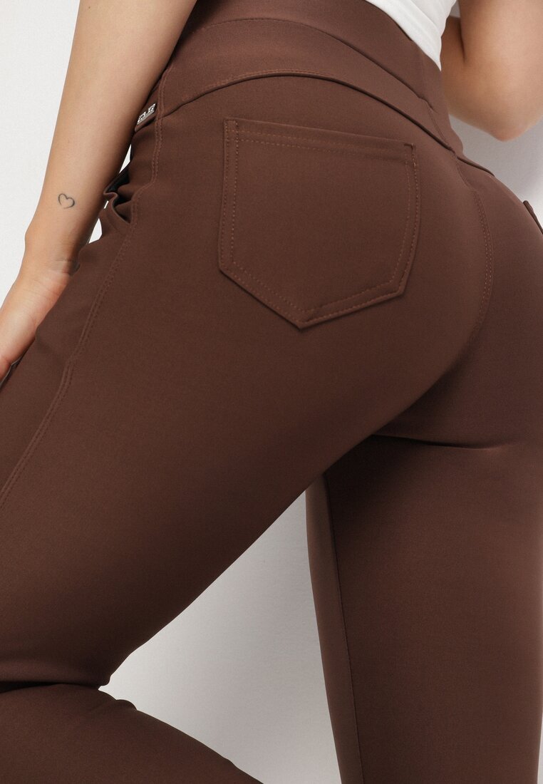 yu & me Pantaloni Maro cu croi ajustat cu elastic în talie și talie înaltă Selbia
