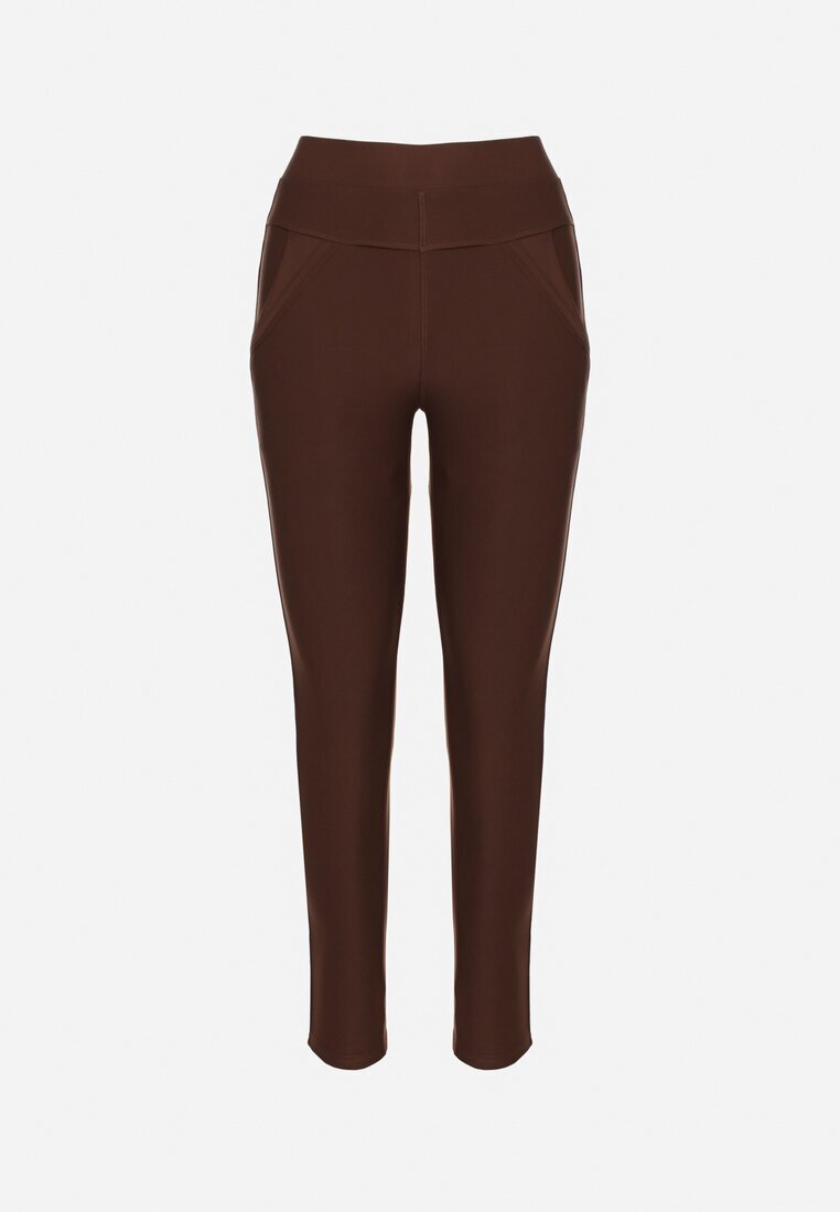 yu & me Pantaloni Maro cu croială ajustată cu elastic în talie și buzunare Rizenna
