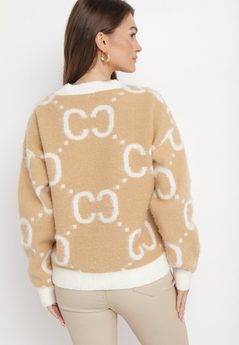 yu & me Pulover Bej Oversize Phisnun