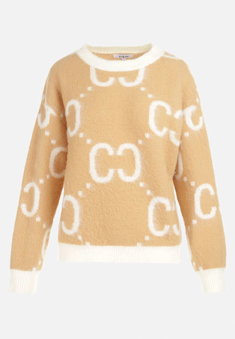 yu & me Pulover Bej Oversize Phisnun