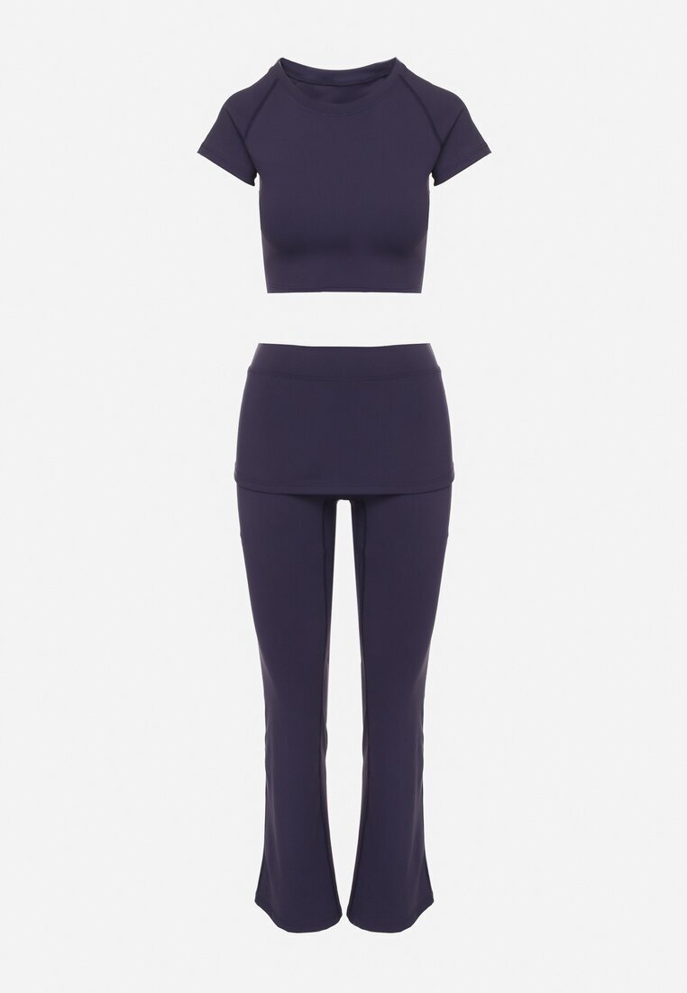 yu & me Set Sportiv Bleumarin Tricou mulat și Pantaloni Clopot cu Manșete Silenira