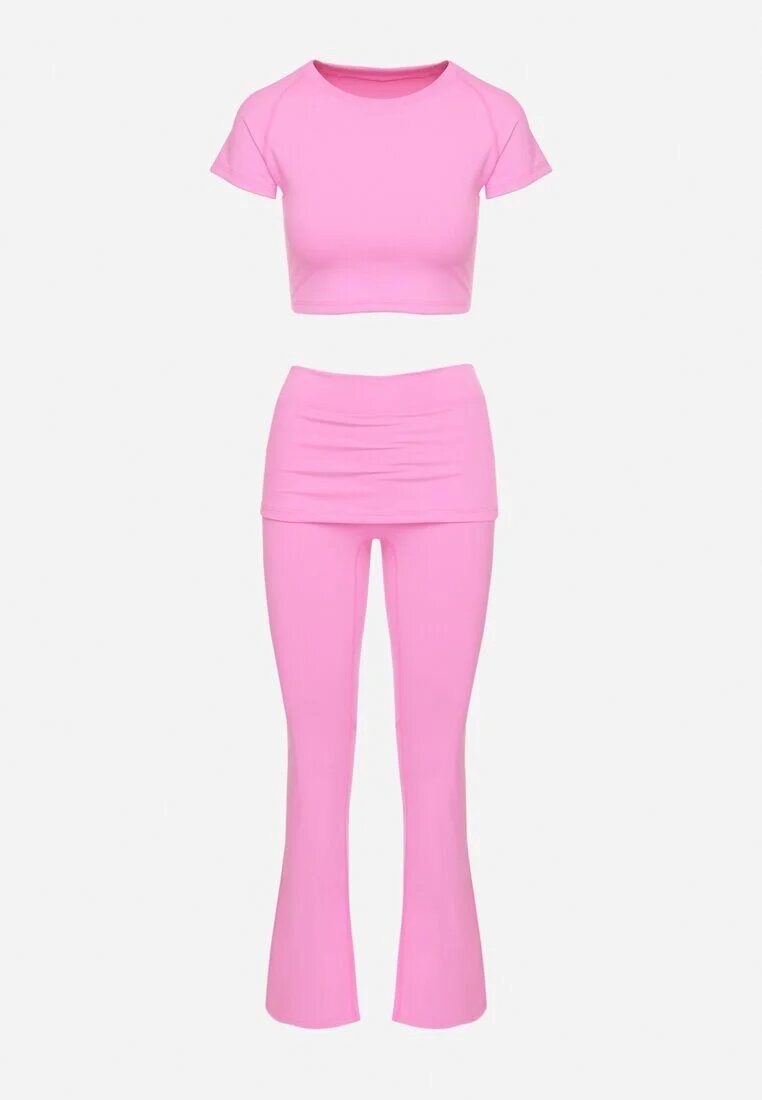 yu & me Set Sportiv Roz Mulat Tricou și Pantaloni evazați cu manșete Silenira