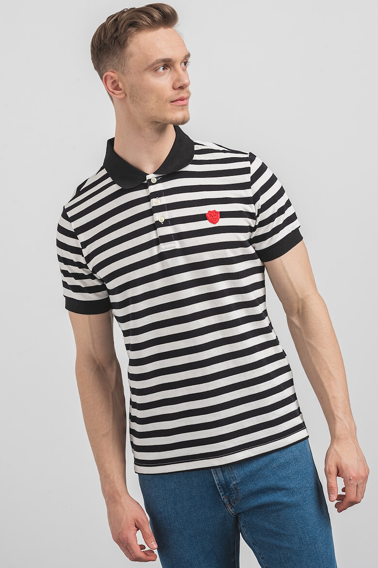 19V69 ITALIA Tricou polo cu model in dungi - Pled.ro