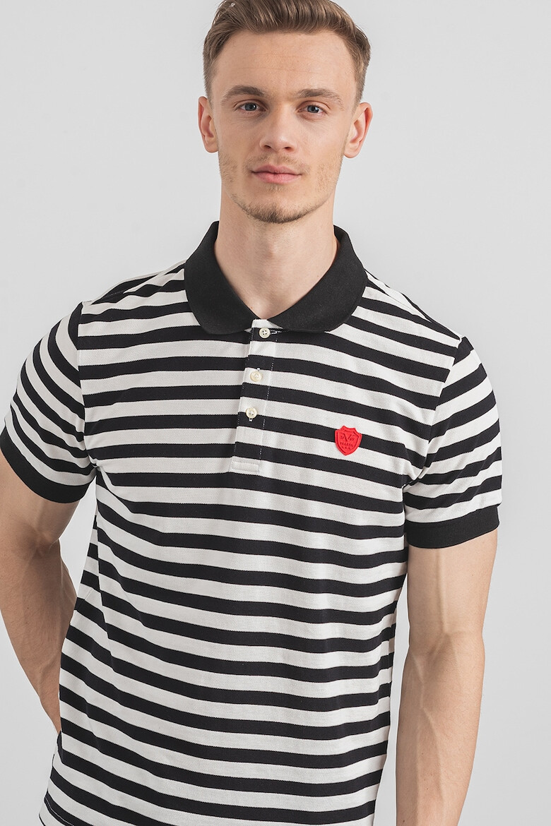 19V69 ITALIA Tricou polo cu model in dungi - Pled.ro