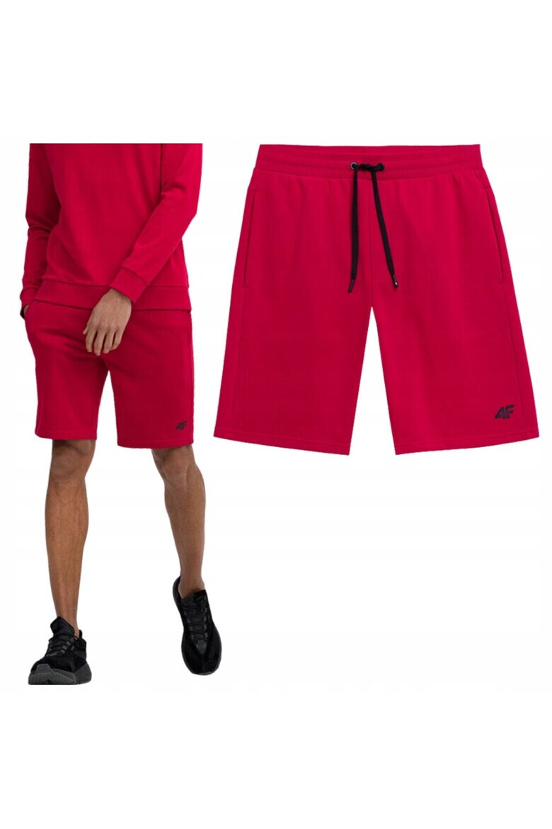 4F Pantaloni scurti sport pentru barbati SS23TSHOM156 Bumbac/Poliester Rosu - Pled.ro