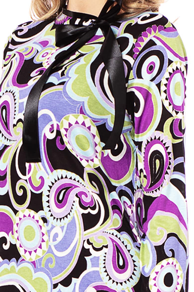 4YOU Bluza cu imprimeu paisley cu funda pe decolteu - Pled.ro