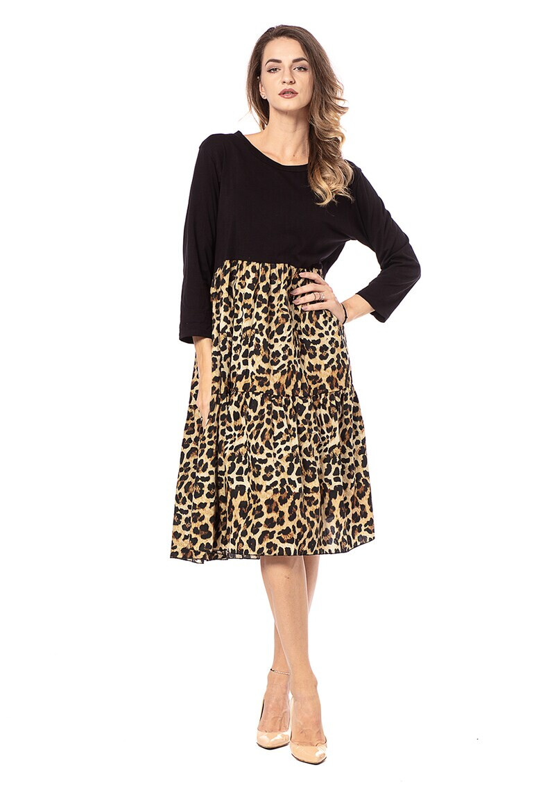 4YOU Rochie cu animal print si talie Empire - Pled.ro