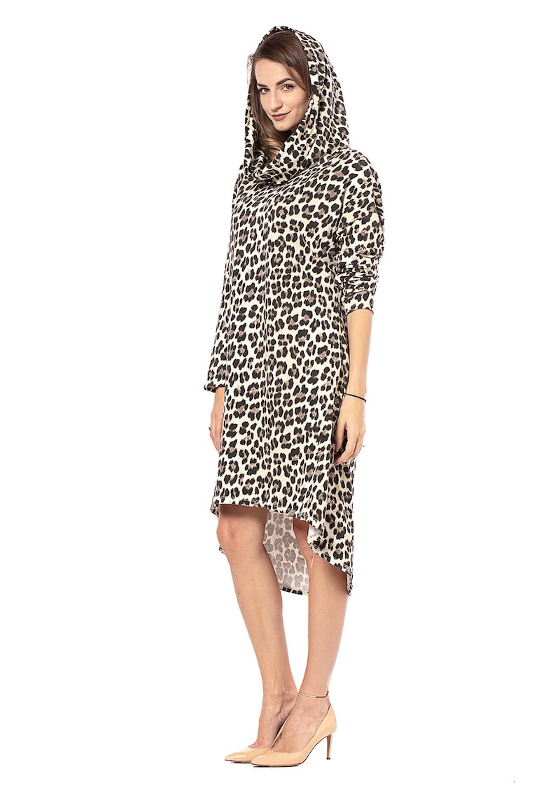 4YOU Rochie cu gluga si animal print - Pled.ro