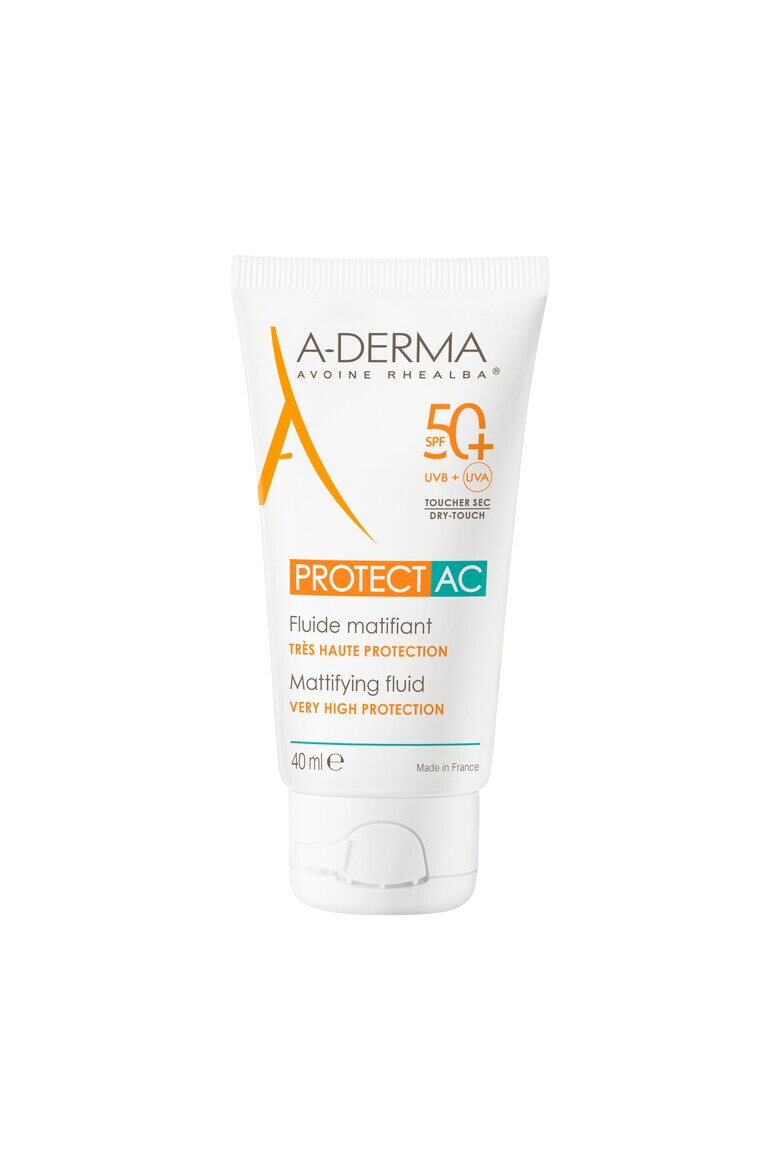 A-Derma Fluid matifiant cu protectie solara Protect AC SPF 50+ pentru ten gras 40 ml - Pled.ro