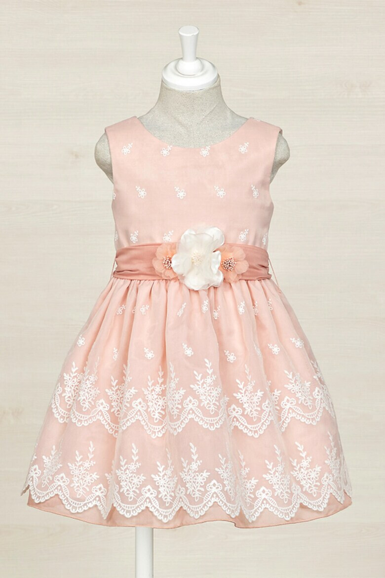 Abel & Lula Flared Dress With Lace Inserts Pastel pink 140 CM - Pled.ro