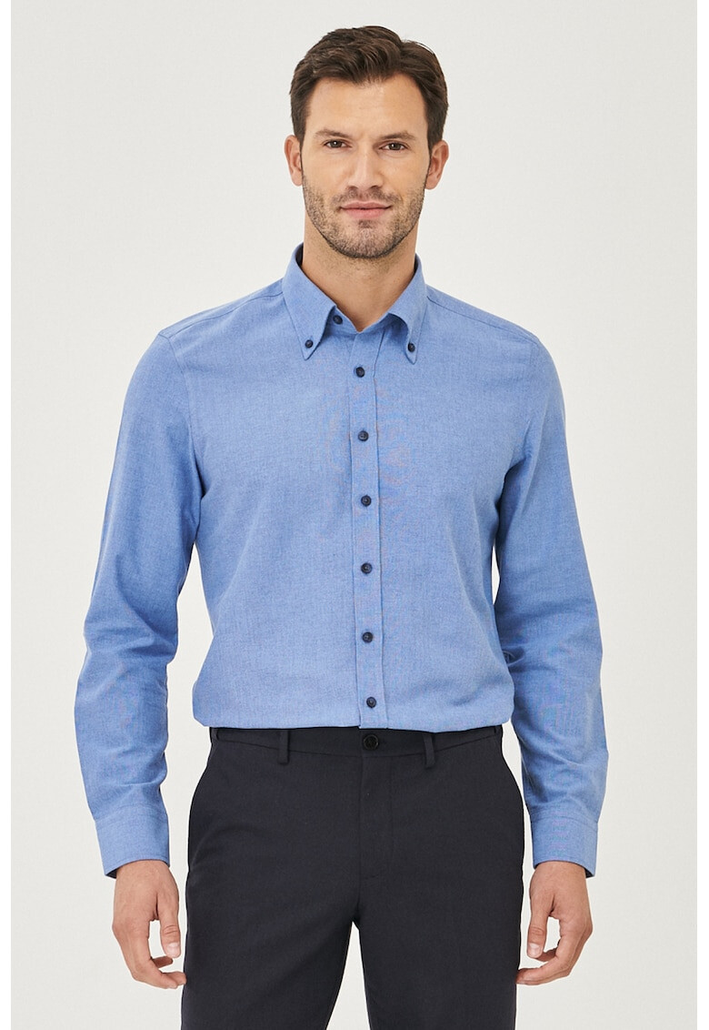 AC&Co Camasa slim fit cu guler fixat cu nasturi - Pled.ro