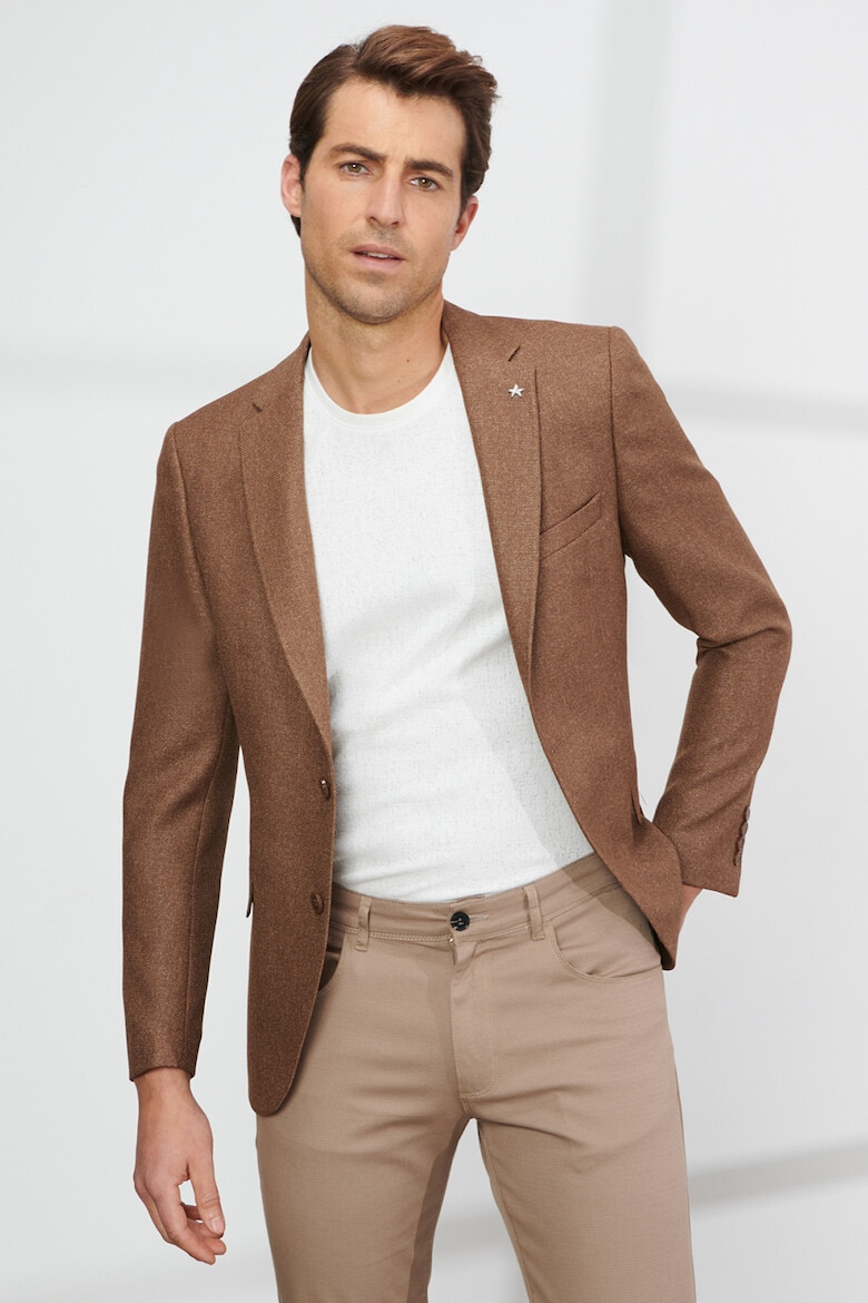 AC&Co Sacou slim fit cu revere decupate - Pled.ro