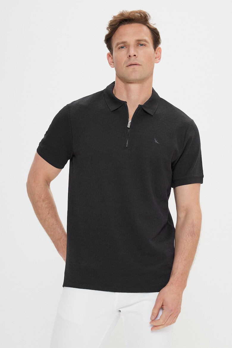 AC&Co Tricou polo cu fenta cu fermoar - Pled.ro