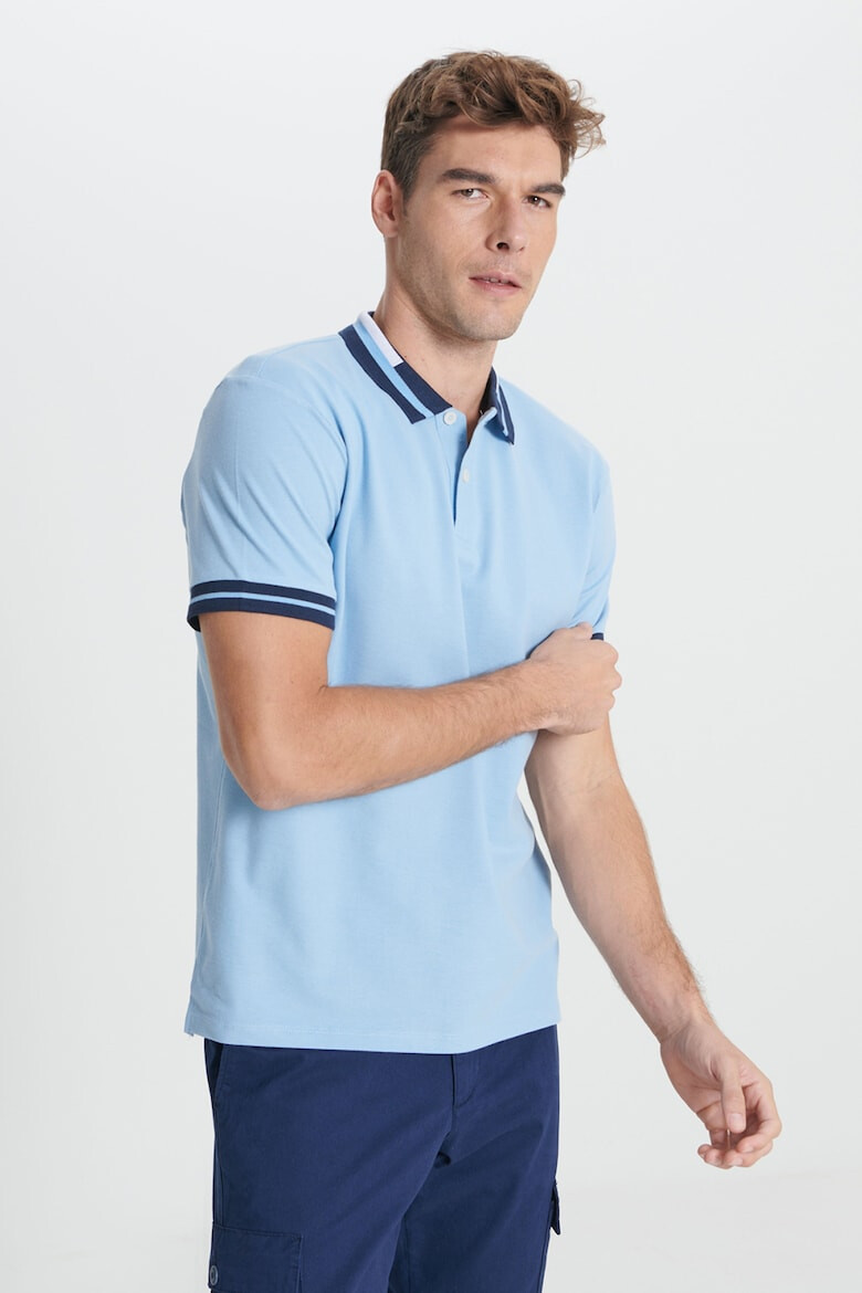 AC&Co Tricou polo de bumbac cu detalii contrastante - Pled.ro