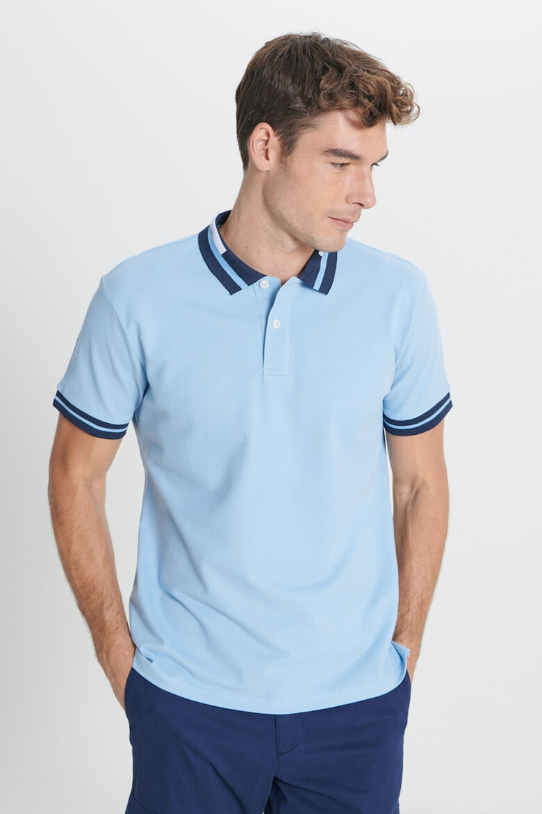 AC&Co Tricou polo de bumbac cu detalii contrastante - Pled.ro