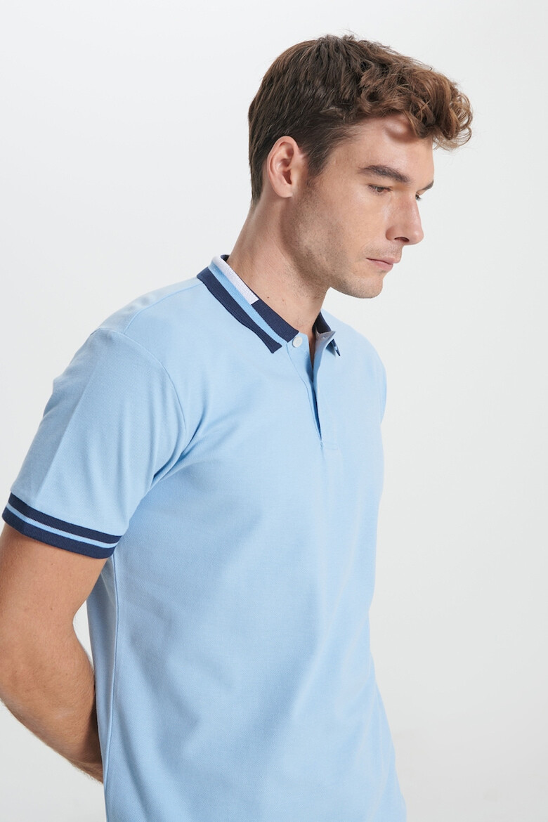 AC&Co Tricou polo de bumbac cu detalii contrastante - Pled.ro