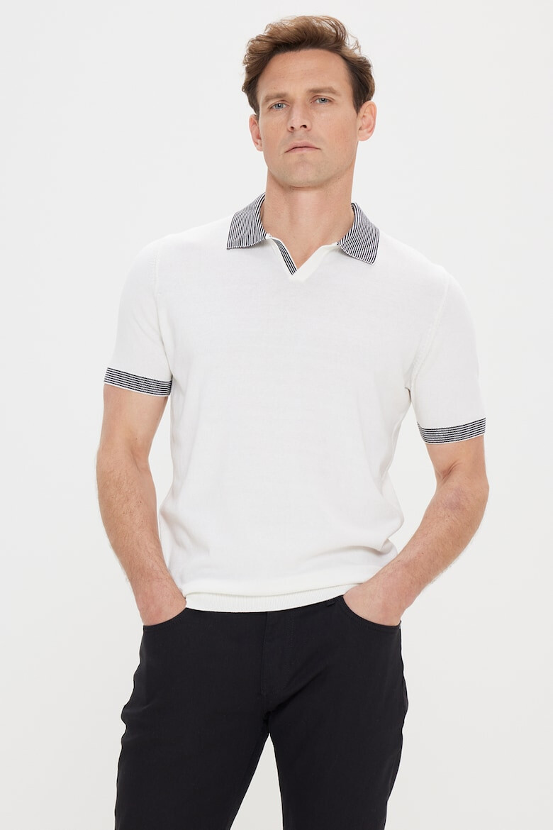 AC&Co Tricou polo in dungi contrastante - Pled.ro