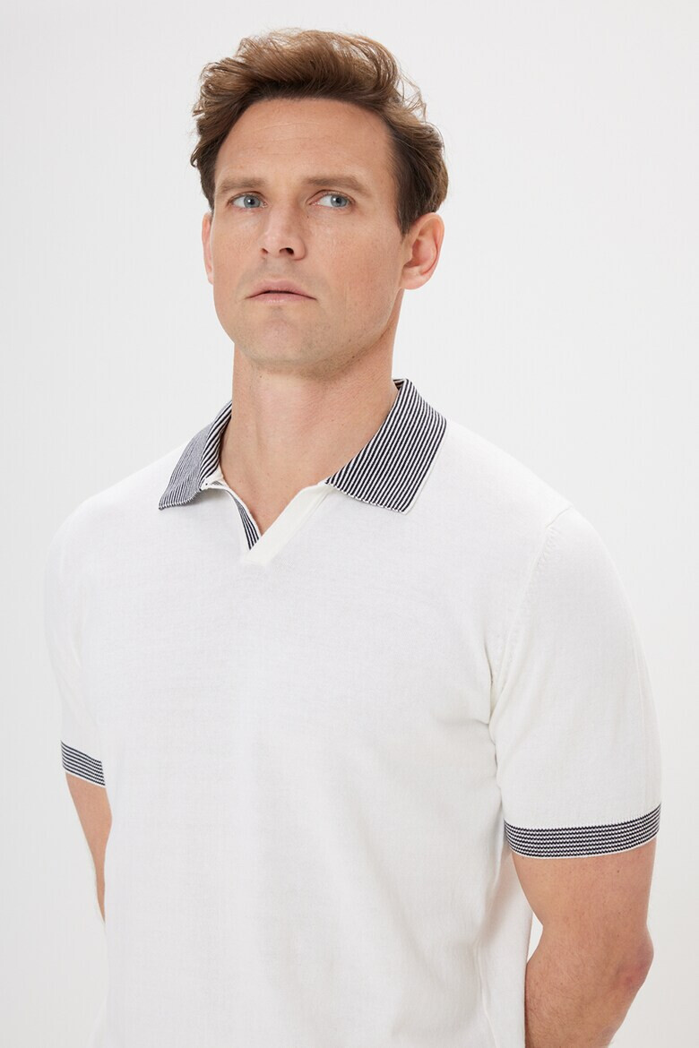 AC&Co Tricou polo in dungi contrastante - Pled.ro