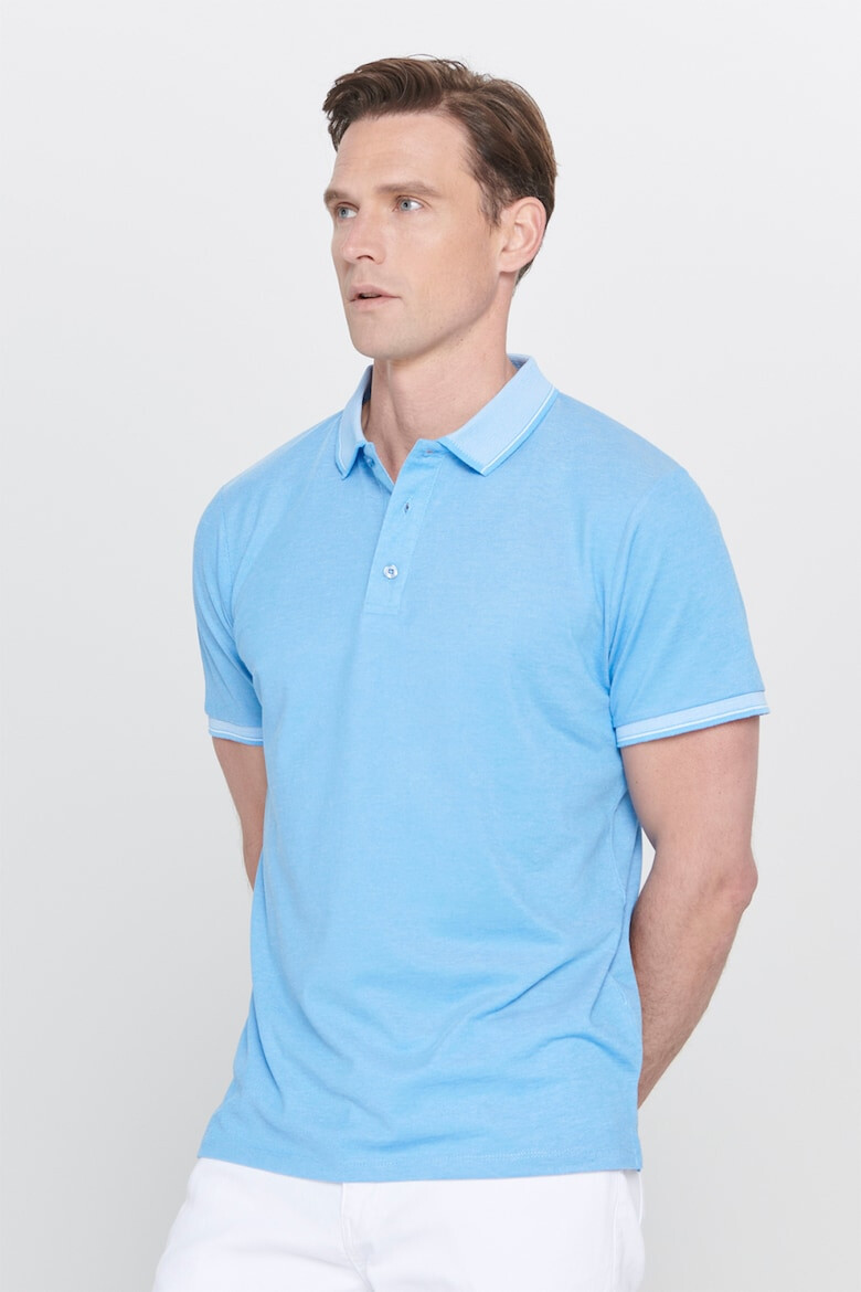 AC&Co Tricou polo slim fit cu fenta cu nasturi - Pled.ro