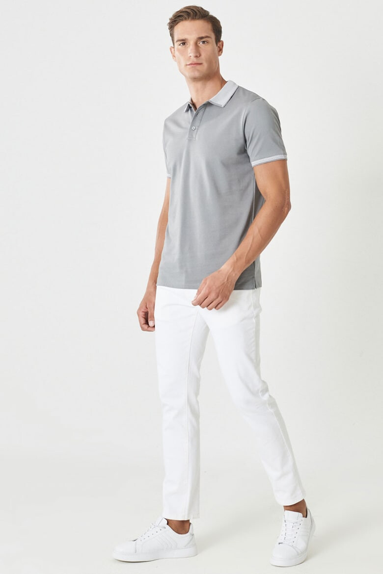 AC&Co Tricou polo slim fit cu fenta cu nasturi - Pled.ro