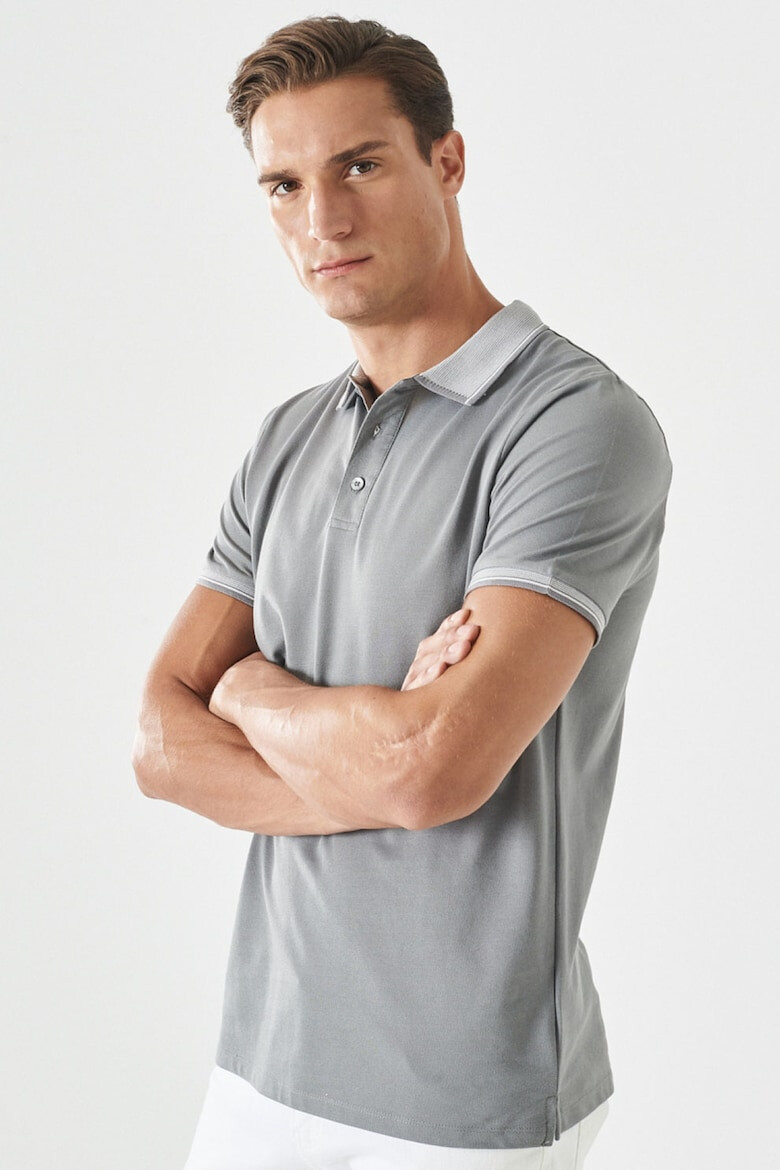 AC&Co Tricou polo slim fit cu fenta cu nasturi - Pled.ro