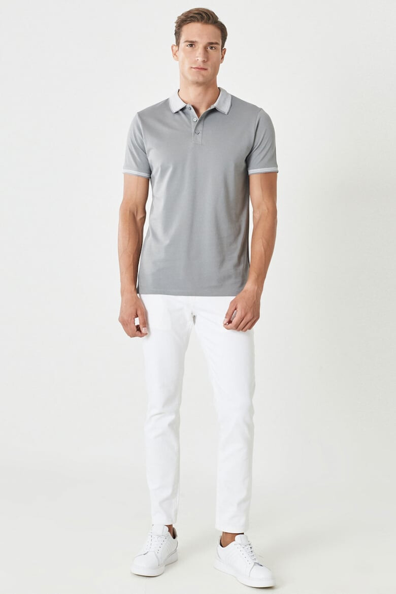 AC&Co Tricou polo slim fit cu fenta cu nasturi - Pled.ro