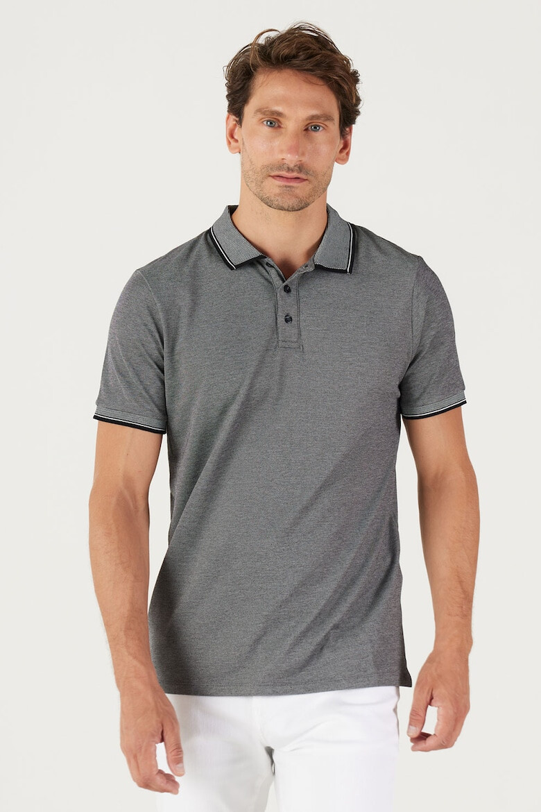 AC&Co Tricou polo slim fit cu fenta cu nasturi - Pled.ro