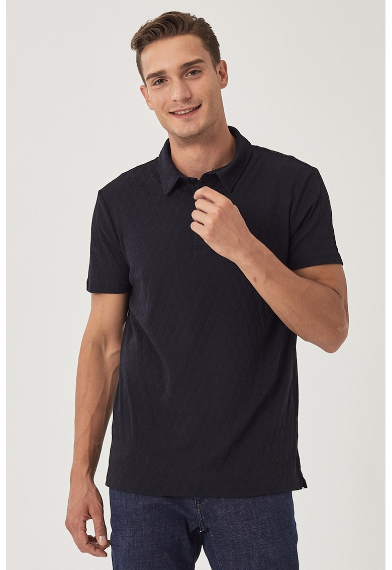 AC&Co Tricou polo slim fit cu model geometric - Pled.ro