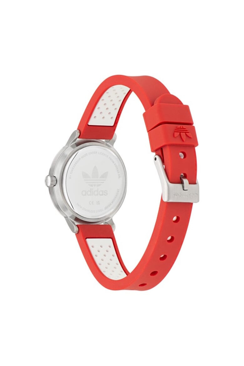 adidas Ceas dama CODE ONE 32mm inox curea silicon argintiu/rosu - Pled.ro