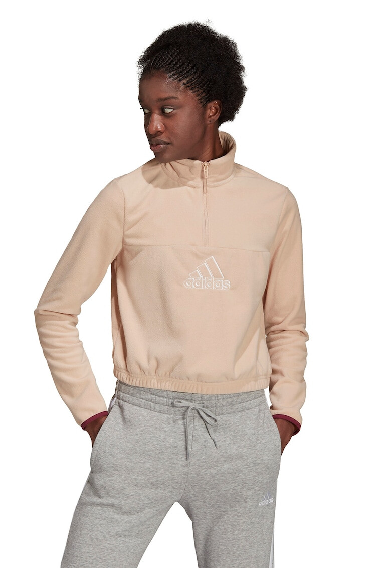 adidas Performance Bluza crop cu aspect pufos si logo brodat - Pled.ro