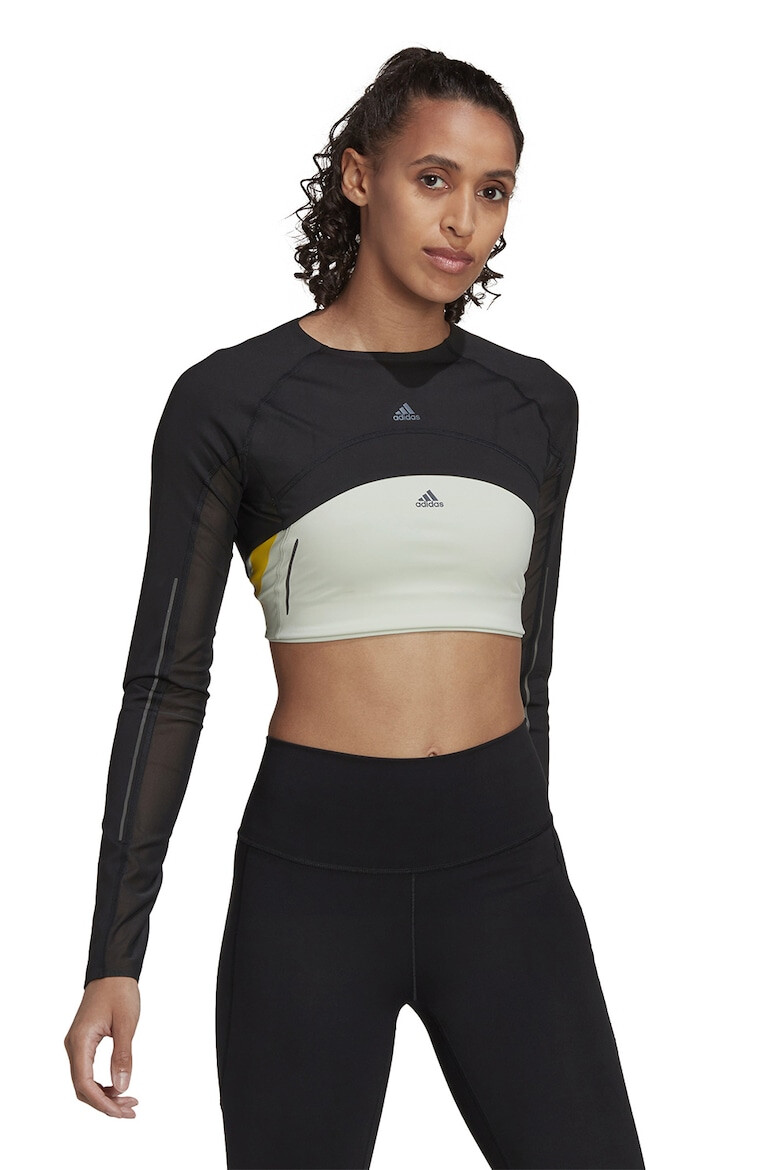 adidas Performance Bluza crop slim fit cu insertii de plasa pentru fitness HIIT - Pled.ro