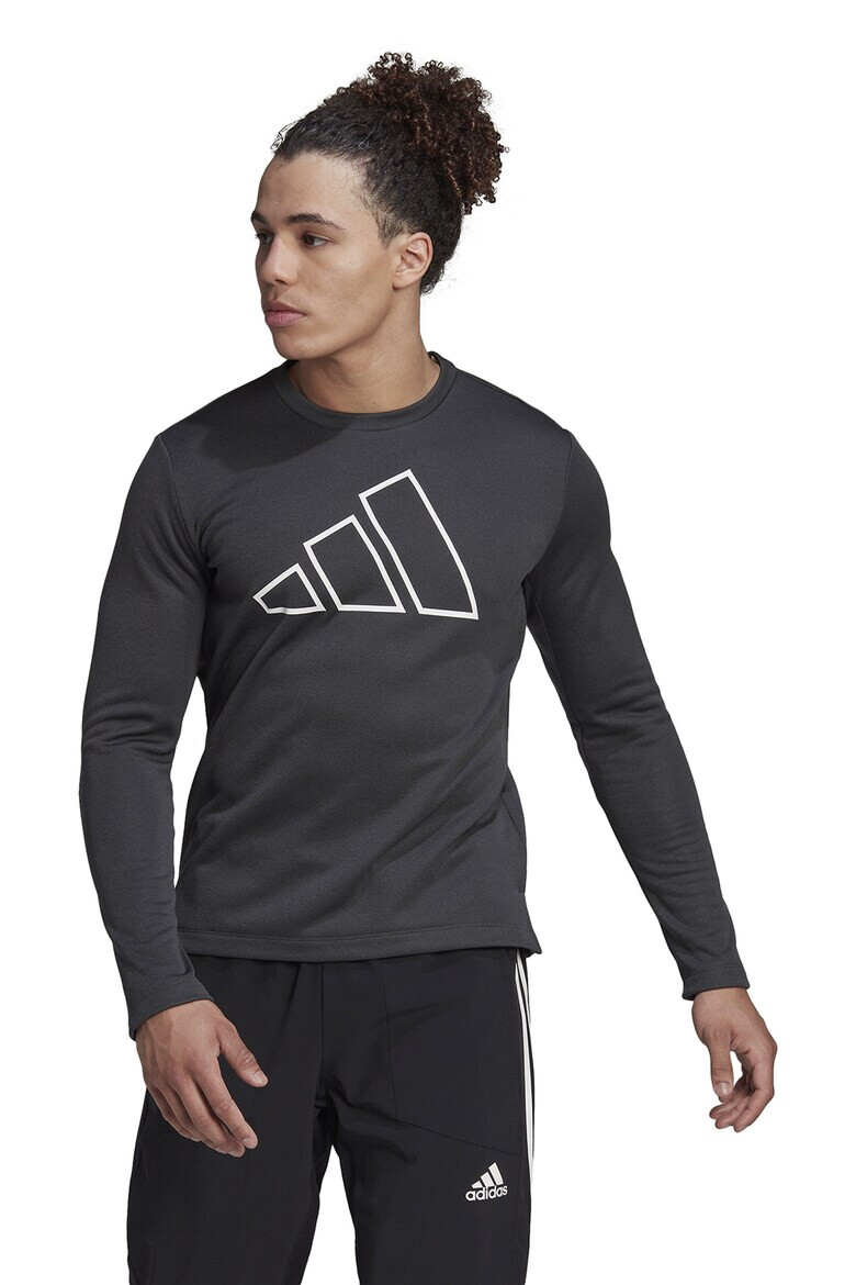 adidas Performance Bluza cu decolteu rotund si logo pentru antrenament - Pled.ro