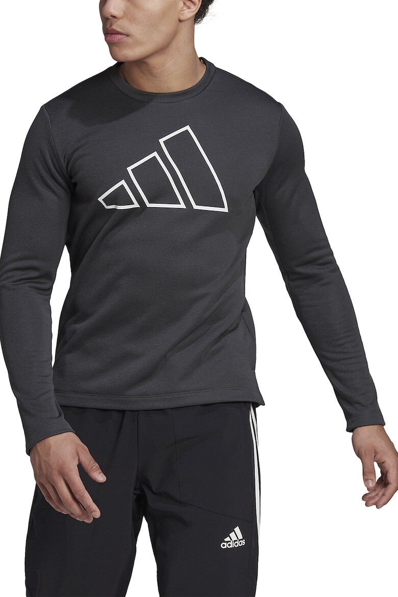 adidas Performance Bluza cu decolteu rotund si logo pentru antrenament - Pled.ro