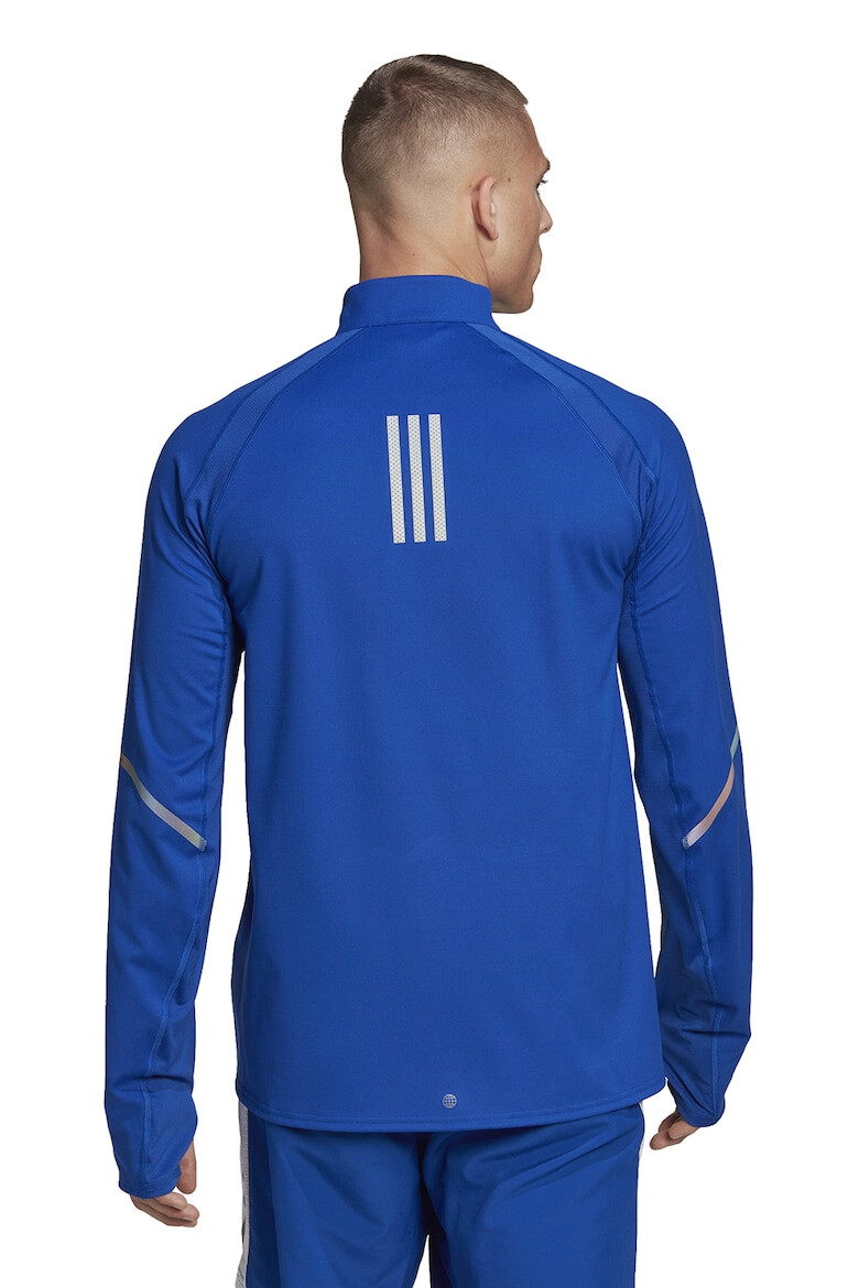 adidas Performance Bluza cu fermoar scurt si detalii logo pentru alergare - Pled.ro