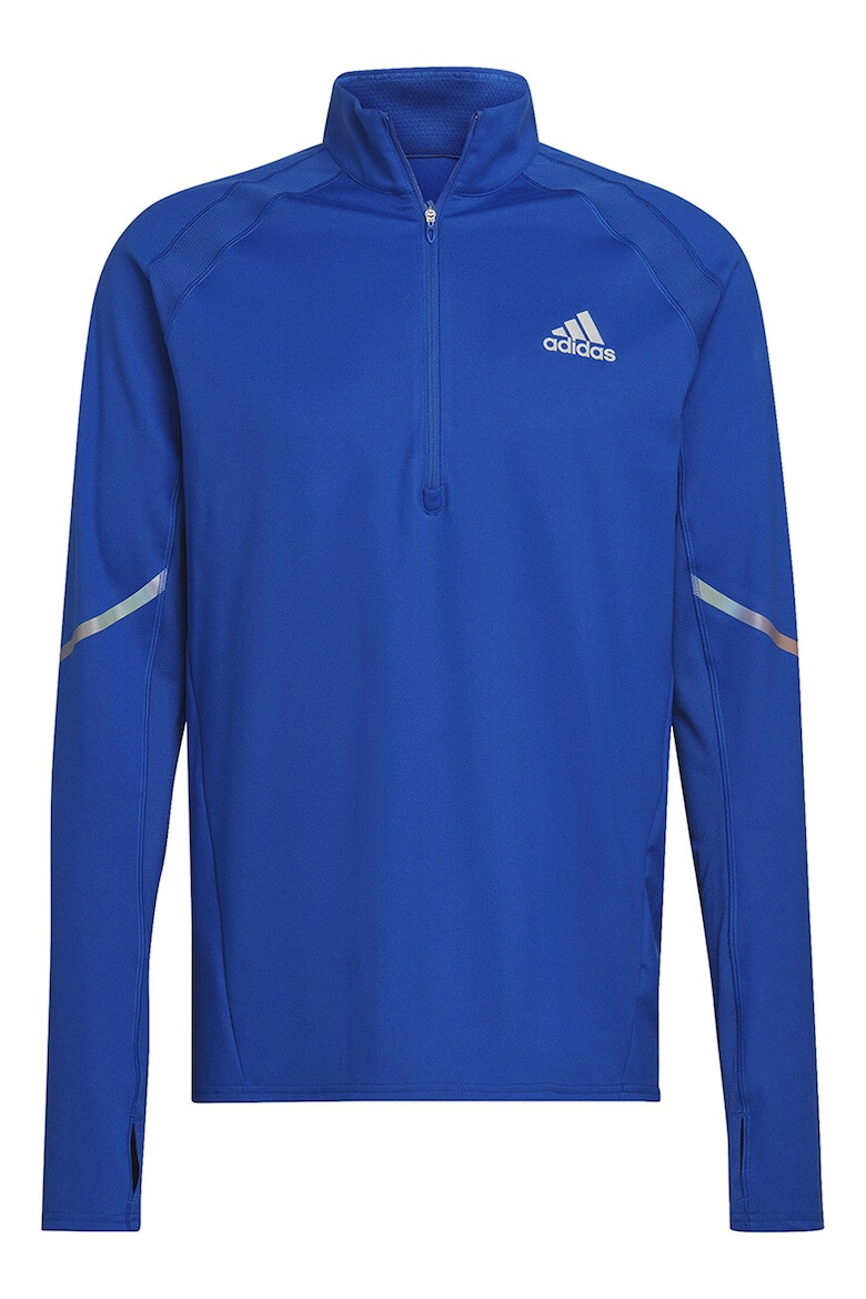 adidas Performance Bluza cu fermoar scurt si detalii logo pentru alergare - Pled.ro