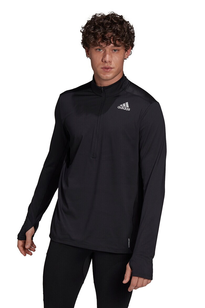 adidas Performance Bluza cu fermoar scurt si detaliu logo pentru alergare On The Run - Pled.ro