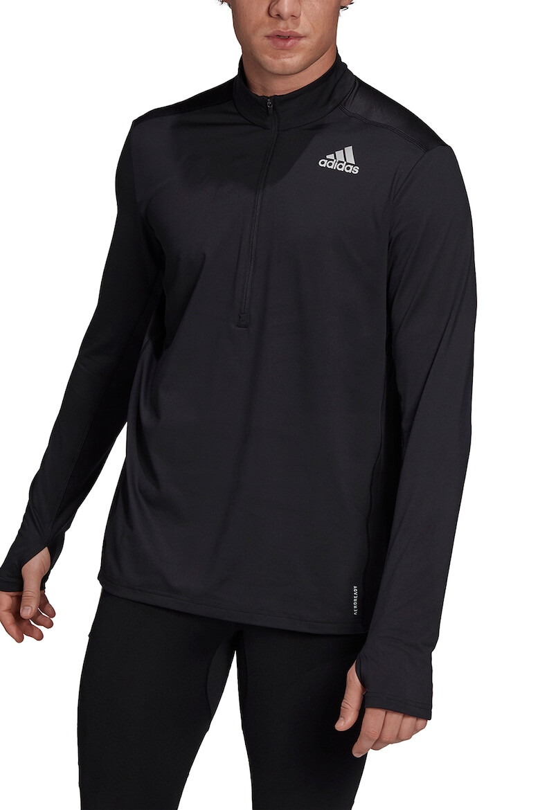 adidas Performance Bluza cu fermoar scurt si detaliu logo pentru alergare On The Run - Pled.ro